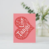Tango Love Live and Laugh Red Heart Word Art Briefkaart (Staand voorkant)