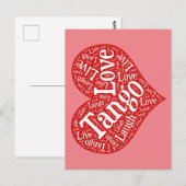 Tango Love Live and Laugh Red Heart Word Art Briefkaart (Voorkant / Achterkant)