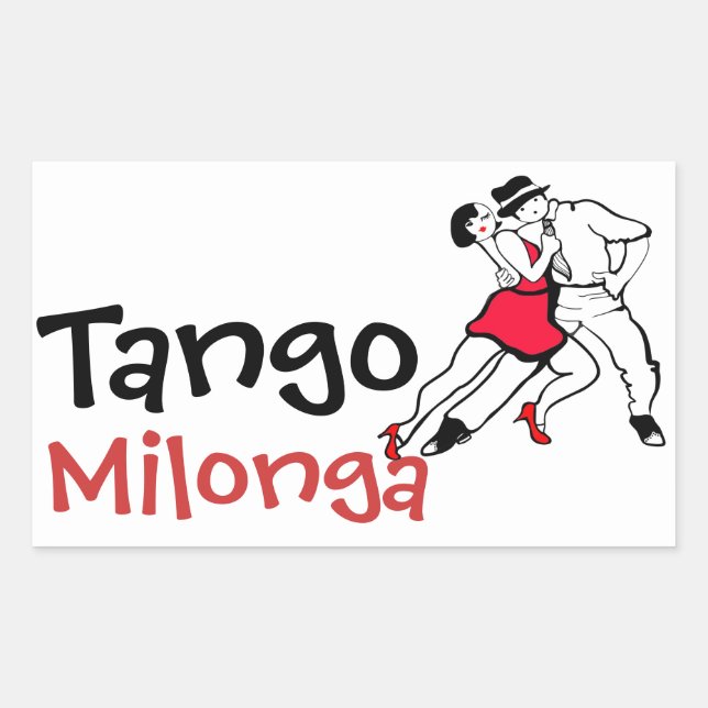 Tango Milonga Rechthoekige Sticker (Voorkant)