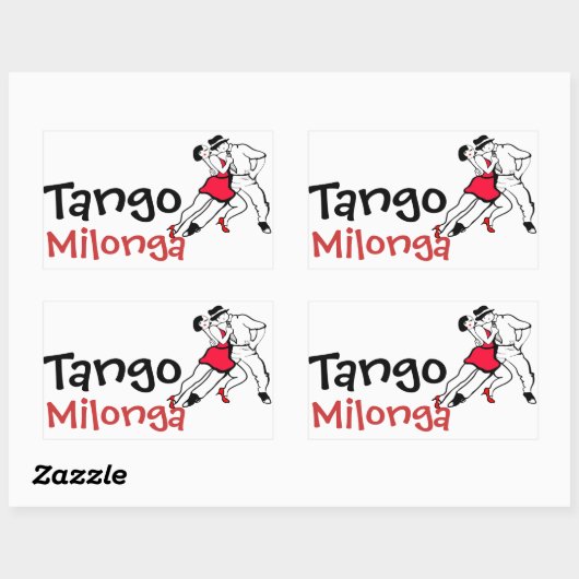 Tango Milonga Rechthoekige Sticker (Vel)