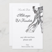 Tango Milonga sla de datum op Save The Date (Voorkant / Achterkant)