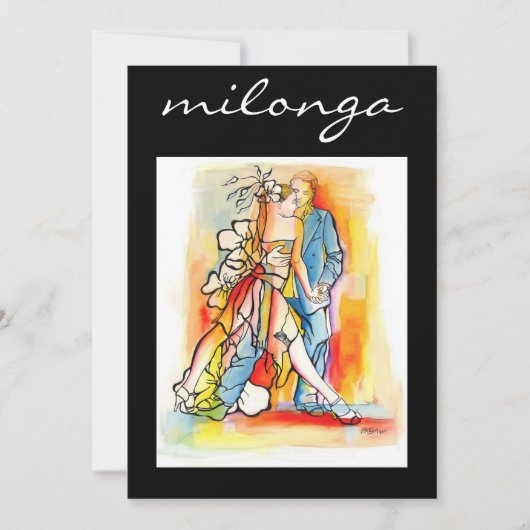 Tango Milonga Uitnodiging (Voorkant)