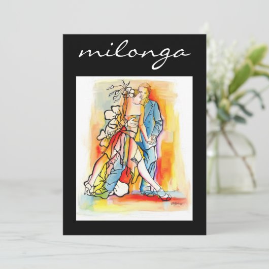 Tango Milonga Uitnodiging (Staand voorkant)