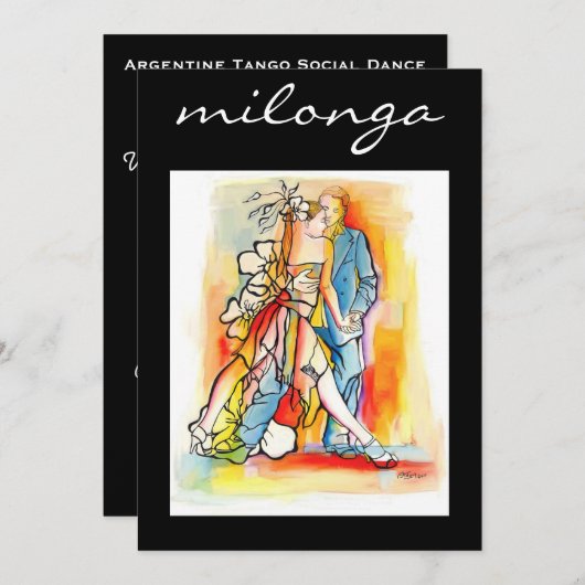 Tango Milonga Uitnodiging (Voorkant / Achterkant)