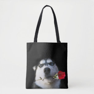 Tango? Mooie Husky en Roos Canvas tas