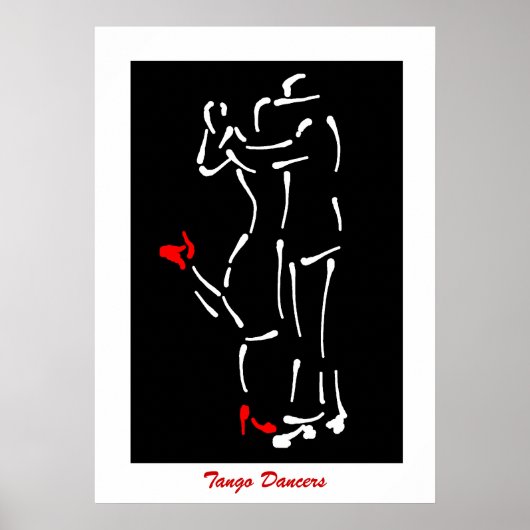 Tango. Ontwerp van dansers (Rode schoenen) Poster (Voorkant)