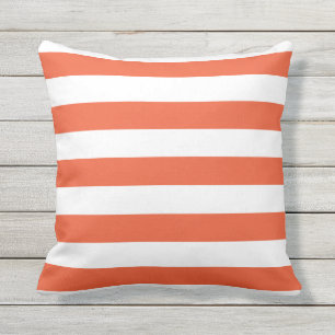 Tango Oranje Nautical Stripes OutdoorKussens Buitenkussen