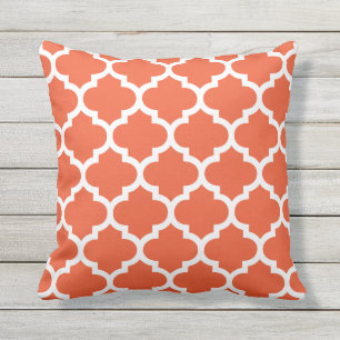 Tango Oranje Quatrefoil Patroon Kussens buitenshui