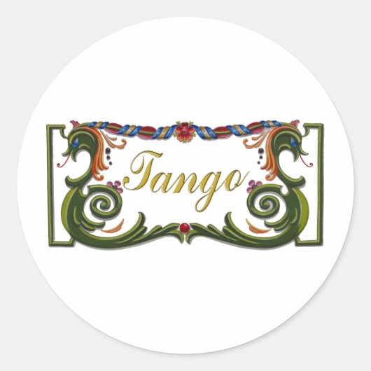 Tango Origineel ontwerp! Ronde Sticker (Voorkant)