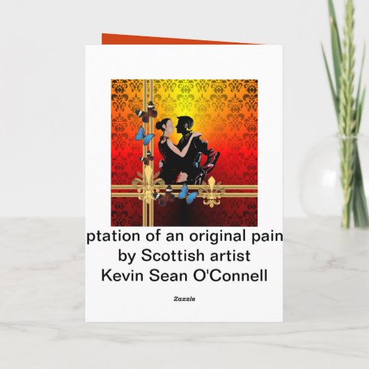 Tango over damesvogel kaart (Achterkant)