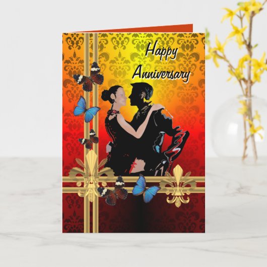 Tango over damesvogel kaart (Gele Bloem)