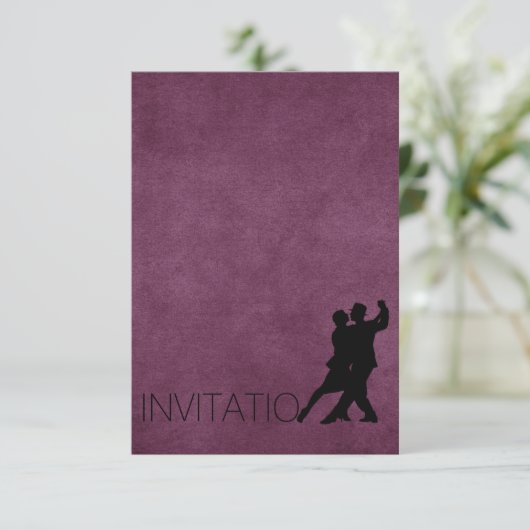 Tango Paarse Persoonlijke Elegant Uitnodiging (Staand voorkant)