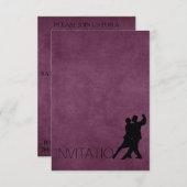 Tango Paarse Persoonlijke Elegant Uitnodiging (Voorkant / Achterkant)