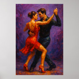 Tango Passie Rode Jurk Dans Poster