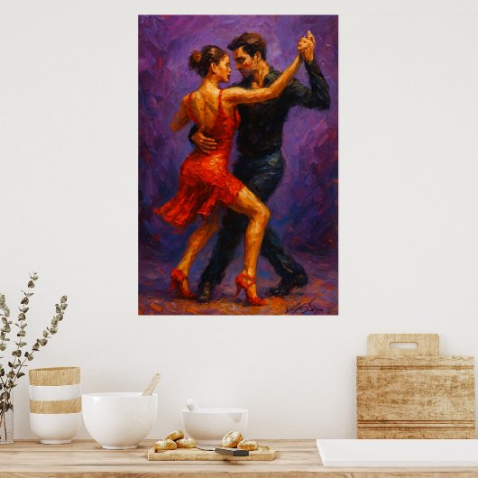 Tango Passion Red Dress Dance Poster (Keuken)