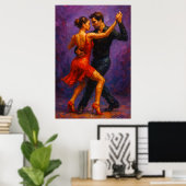 Tango Passion Red Dress Dance Poster (Thuiskantoor)