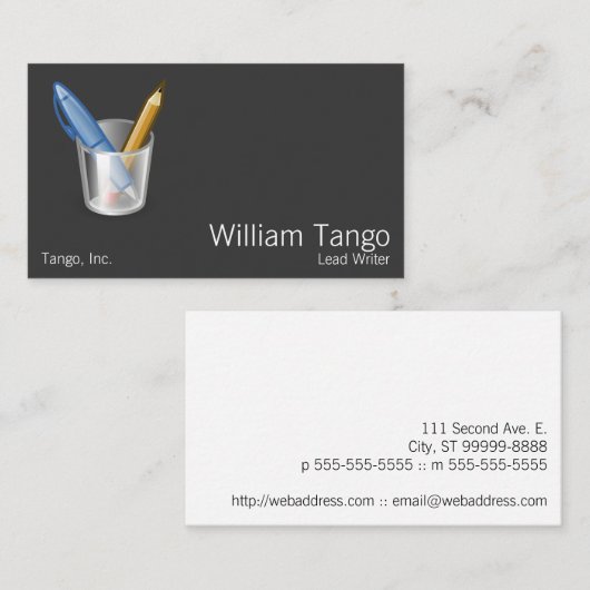 Tango Pen & potlood Visitekaartje (Voorkant / Achterkant)
