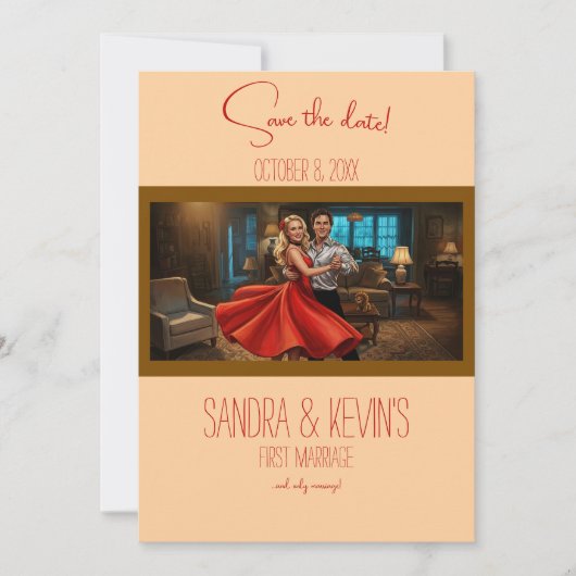 Tango Rode Jurk Trouwen Bewaar de Datum Kaart (Voorkant)