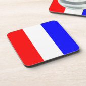 Tango-rode, witte, blauwe strepen bier onderzetter (Linkerzijde)