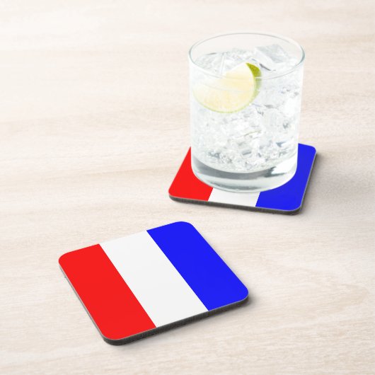Tango-rode, witte, blauwe strepen bier onderzetter (Rechterzijde)
