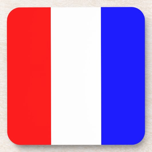 Tango-rode, witte, blauwe strepen bier onderzetter (Voorkant)