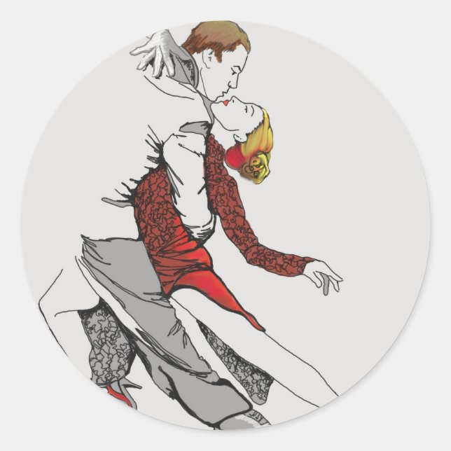 Tango-Romance Ronde Sticker (Voorkant)
