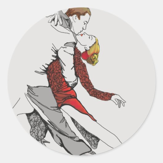 Tango-Romance Ronde Sticker (Voorkant)