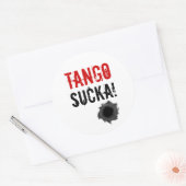 Tango sucka! sticker met kogelgat (Envelop)