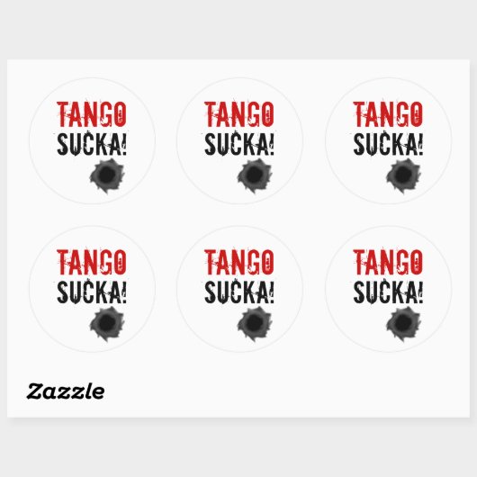 Tango sucka! sticker met kogelgat (Vel)