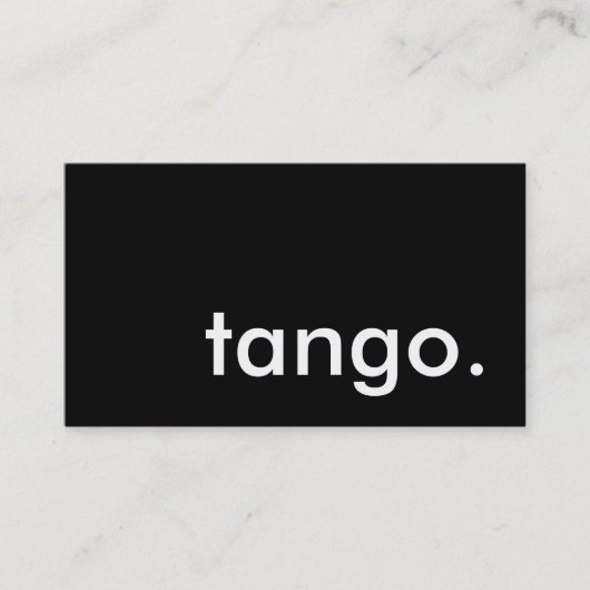 tango. visitekaartje (Voorkant)