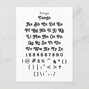 Tango - Zazzle Font Sampler Blad Briefkaart