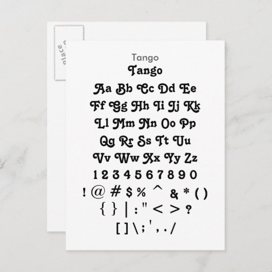 Tango - Zazzle-lettertypemonster Briefkaart (Voorkant / Achterkant)