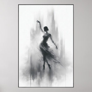 Tangodanseres in expressieve beweging poster