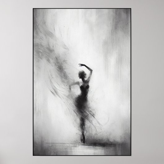 Tangodanseres in expressieve beweging poster (Voorkant)