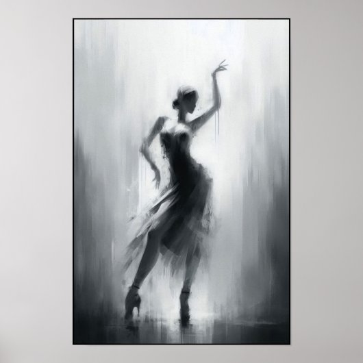 Tangodanseres in expressieve beweging poster (Voorkant)