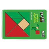 Tangram Christmas Elf Magnet - Elf met Cadeau Magneet (Horizontaal)