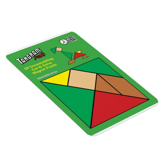 Tangram eigenzinnige elf magneet - sneeuwscooters (Rechterzijde)