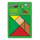 Tangram eigenzinnige elf magneet - sneeuwscooters (Verticaal)