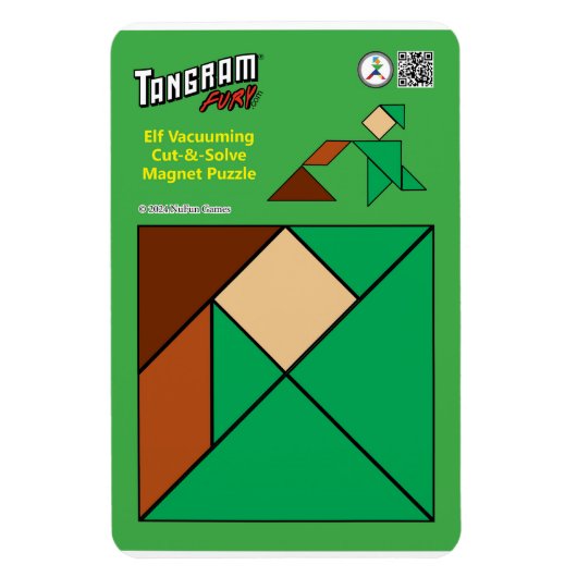Tangram eigenzinnige elf magneet - stofzuigen (Verticaal)
