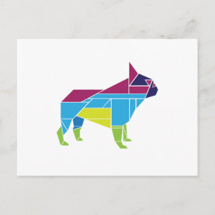 Tangram Frenchie, meerkleurig Briefkaart