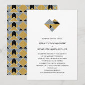 Tangram Heart Weddenschap Black Gold Silver Kaart (Voorkant / Achterkant)