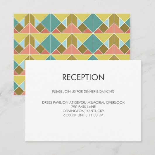 Tangram Heart Weddenschapskaart Informatiekaartje (Voorkant / Achterkant)