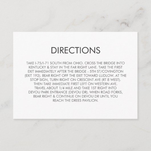 Tangram Heart Wedding Directions Kaart (Voorkant)