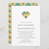 Tangram Heart Wedding Invitation Kaart (Voorkant / Achterkant)