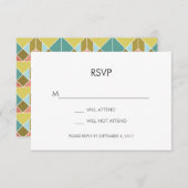 Tangram Heart Wedding RSVP-kaart RSVP Kaartje (Voorkant / Achterkant)