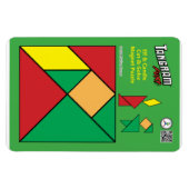 Tangram Kerst Elf Magneet - Elf met Kaars (Horizontaal)
