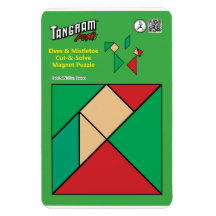 Tangram Kerst Elf Magneet - Onder de Mistletoe