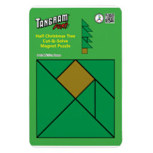 Tangram Kerstmagneet - Halve Kerstboom