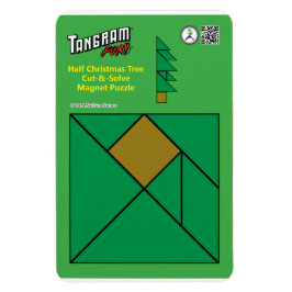 Tangram Kerstmagneet - Halve Kerstboom Magneet