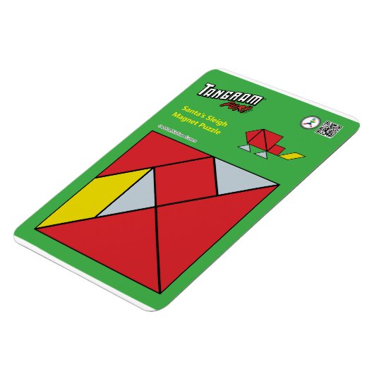 Tangram Kerstmagneet - Santa's Sleigh Magneet (Linkerzijde)